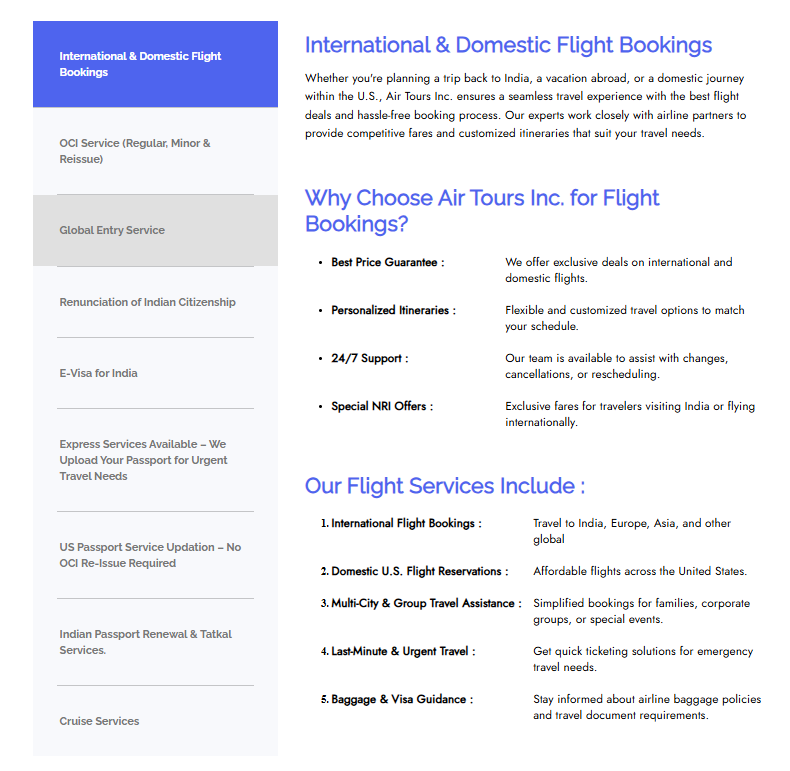 AIR TOURS INC.