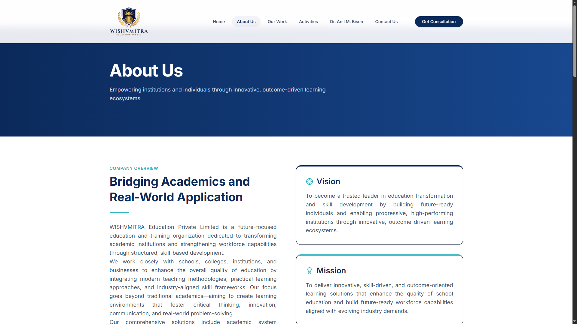 WISHVMITRA Education